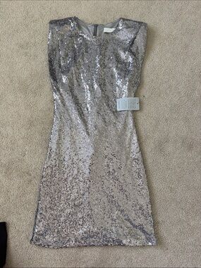 ASTR Silver Sequin Sheath Dress
